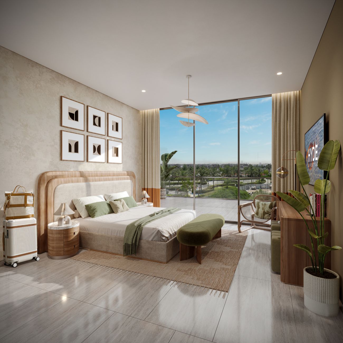 Hyde Residences Dubai Hills - Bedroom rendering