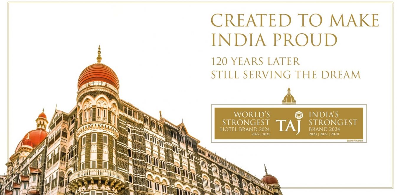 IHCLs iconic brand Taj has been recognized as India's Strongest Brand across sectors for the fourth time and as the World's Strongest Hotel Brand for the third time by Brand Finance