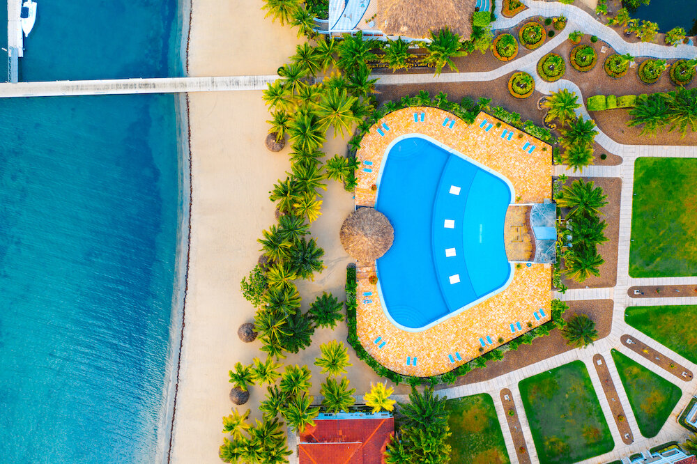 The Placencia Resort - Pool Aerial View