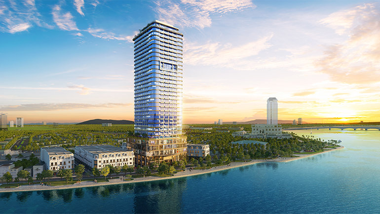 Exterior rendering of Crowne Plaza Quang Binh City Centre