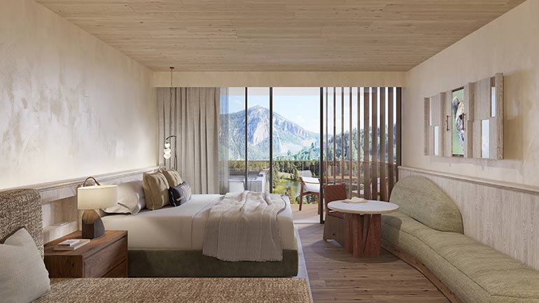 Six Senses Telluride - Guestroom rendering