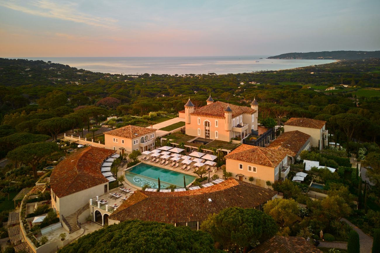 Airelles Saint Tropez aerial view chateau de la messardiere