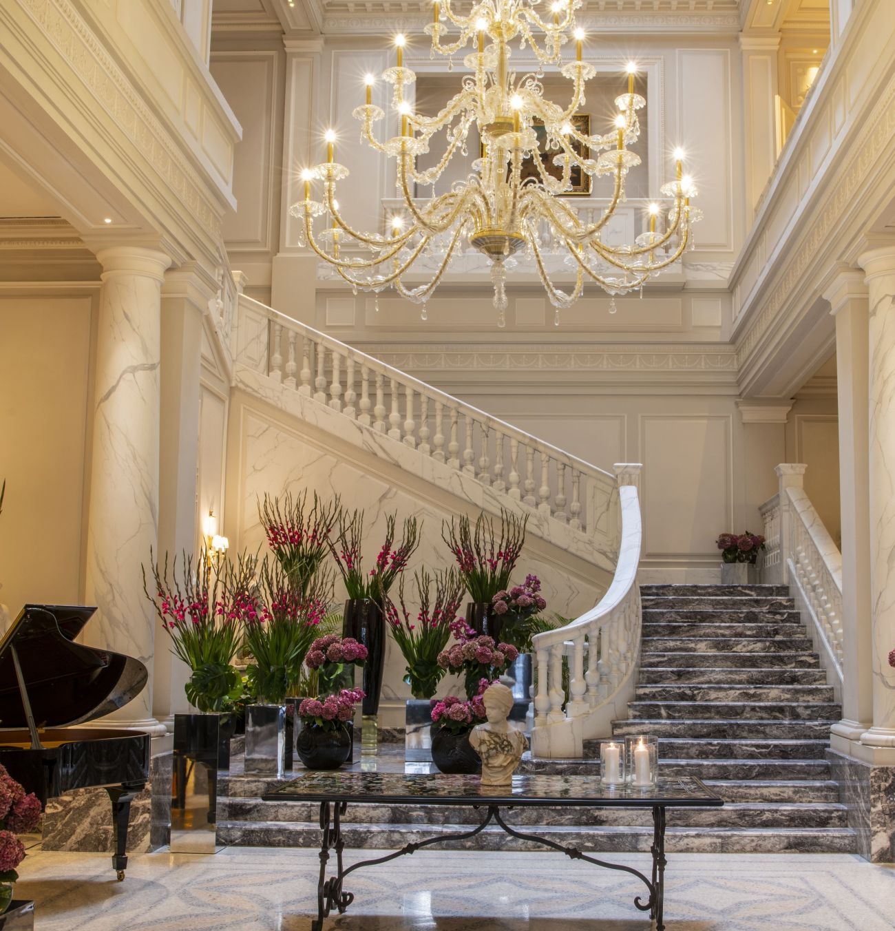 Lobby and grand stair case of Palazzo Parigi 