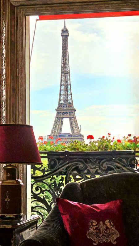 View of the Eiffel tower from the Suite Eiffel Couture