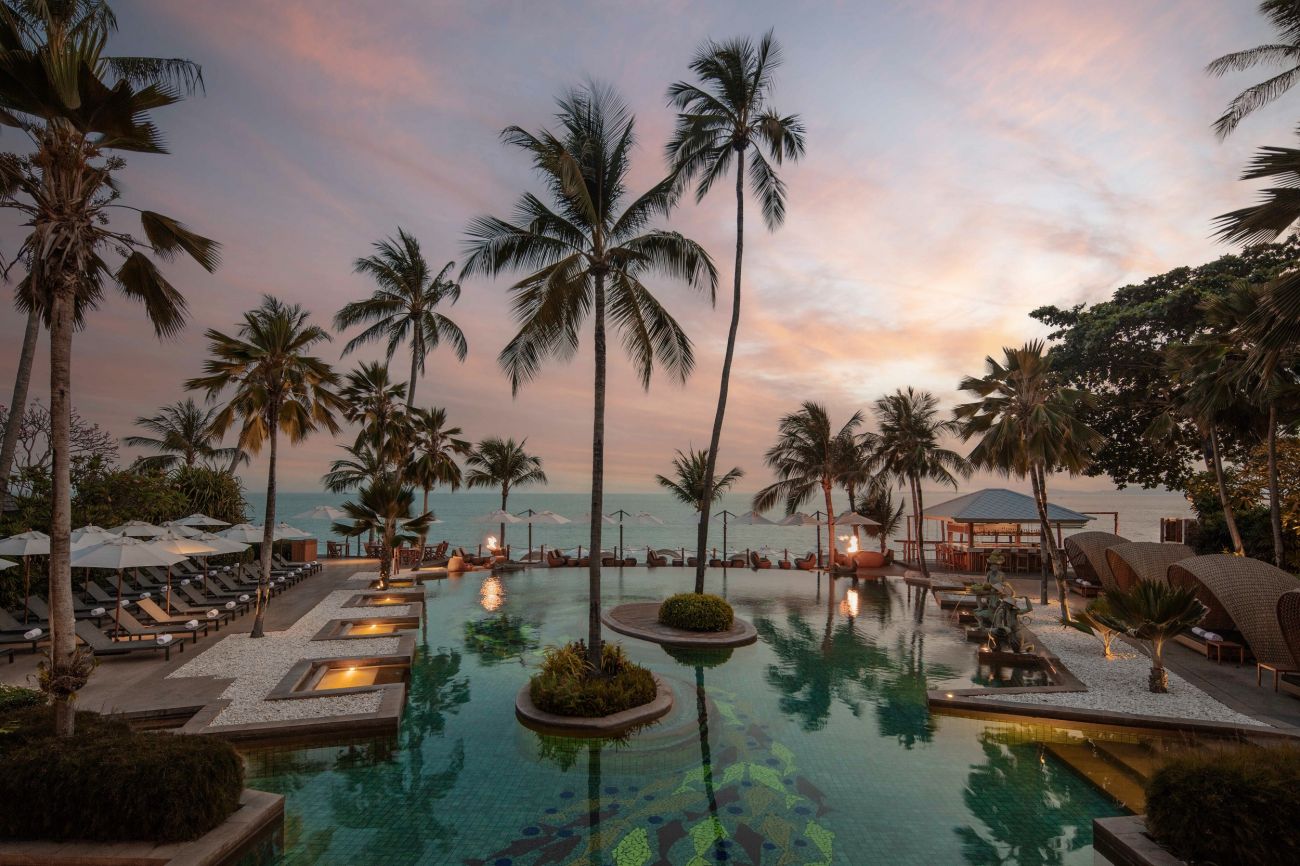 Anantara Bophut Koh Samui Resort - Pool View at Dusk