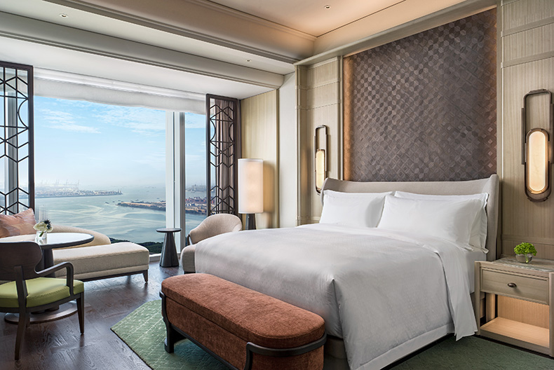 Each of the 289 guest rooms and suites showcases a refined urban mansion aesthetic