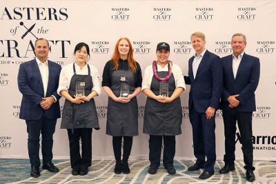 2024 Masters of the Craft winners with Anthony Capuano (President and CEO, Marriott International), David Marriott (Chairman of the Board, Marriott International), and Jim Connelly (President, U.S. Eastern Region, Full Service MxM, Marriott International)