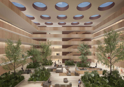 Architect's rendering of the interior of the Gran Melia Ushuaia project