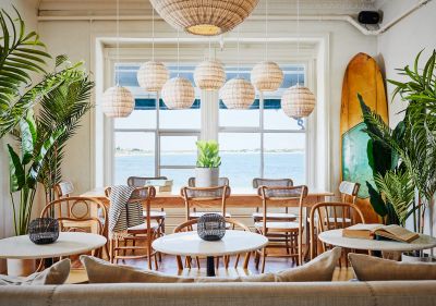 Lounge space at Lark Hotels property, Block Island Beach House