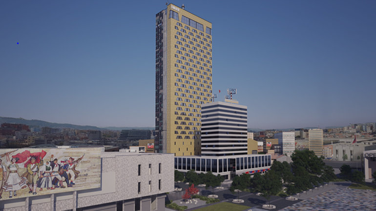 Le futur InterContinental Tirana, ouverture prvue en 2026