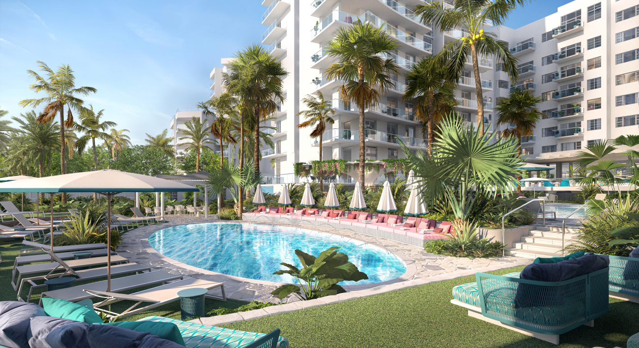 New Andaz Miami Beach lower pool deck (rendering)