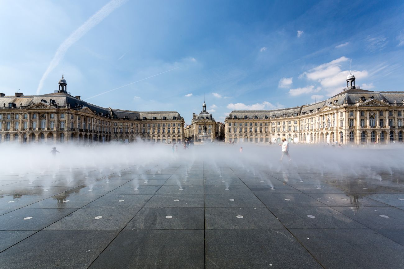 The water mirror at the Place de la Bourse in Bordeaux