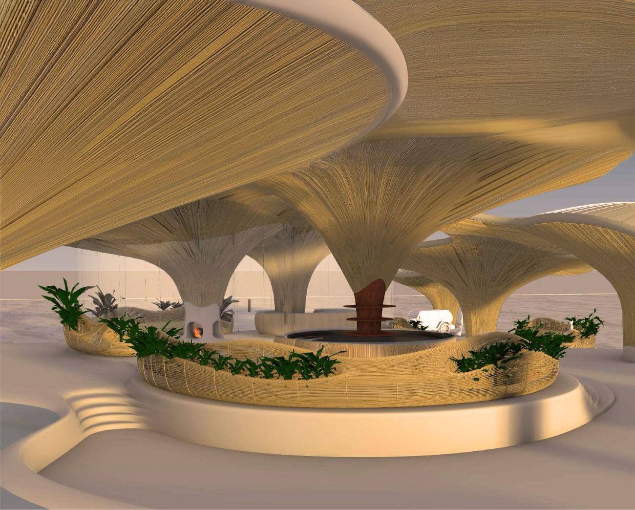 The futuristic Botswana lodge project, LUX Xinii Mababe, is scheduled to open in 2027 