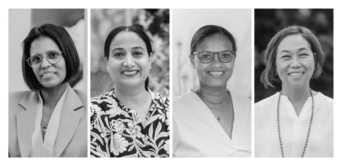 General Manager of LUX* Belle Mare Sheila Malloo, The Lux Collective Group Head of Learning & Talent Development Smita Modak, The Lux Collective Group Spa & Wellness Manager Kerensa Langitan and Resident Manager of LUX* Le Morne Isabel Lochun